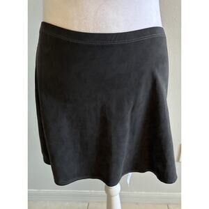 VTG 90s Magic Suit Swim Mini Skirt M Black Coverup Black Stretch front slit USA